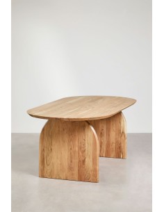 Table à manger ovale en bois d'acacia (200x100 cm) Bedum - Sklum 2