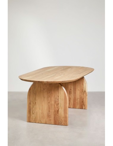Table à manger ovale en bois d'acacia (200x100 cm) Bedum - Sklum
