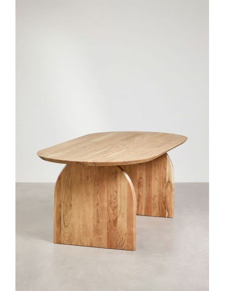 Table à manger ovale en bois d'acacia (200x100 cm) Bedum - Sklum