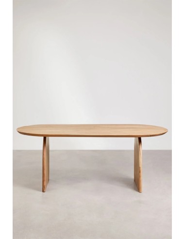 Table à manger ovale en bois d'acacia (200x100 cm) Bedum - Sklum