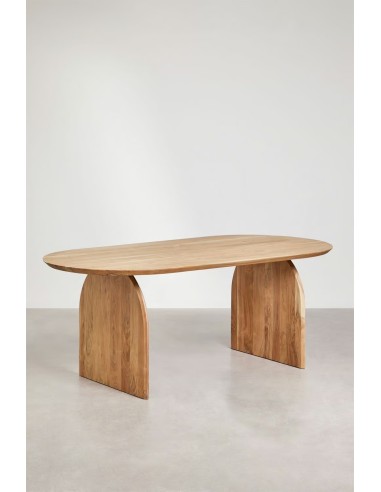 Table à manger ovale en bois d'acacia (200x100 cm) Bedum - Sklum