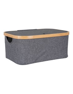 Panier NOTO - Panier en bambou et textile gris foncé 38 x 26 x 16 cm - 4401515 - House Nordic