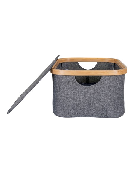 Panier NOTO - Panier en bambou et textile gris foncé 38 x 26 x 16 cm - 4401515 - House Nordic