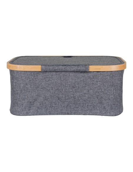 Panier NOTO - Panier en bambou et textile gris foncé 38 x 26 x 16 cm - 4401515 - House Nordic