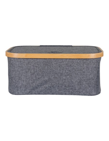 Panier NOTO - Panier en bambou et textile gris foncé 38 x 26 x 16 cm - 4401515 - House Nordic
