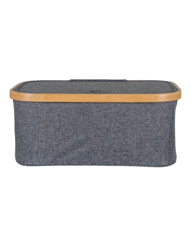Panier NOTO - Panier en bambou et textile gris foncé 38 x 26 x 16 cm - 4401515 - House Nordic