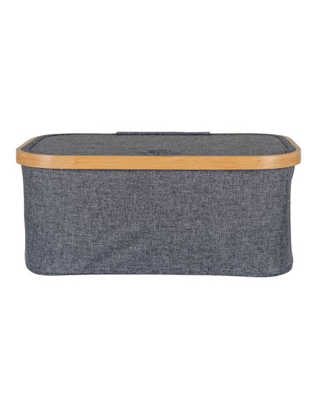 Panier NOTO - Panier en bambou et textile gris foncé 38 x 26 x 16 cm - 4401515 - House Nordic