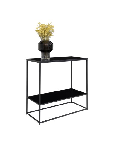 Table Console VITA - Cadre noir avec deux étagères noires 80 x 36 x 80 cm - 2301070 - House Nordic