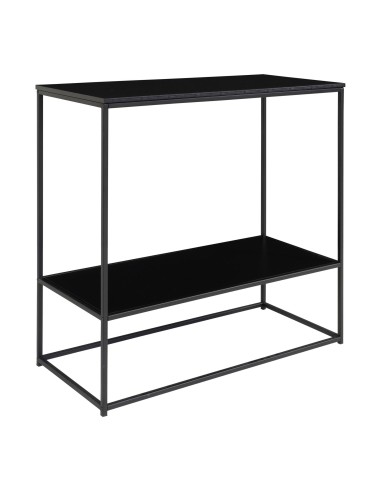 Table Console VITA - Cadre noir avec deux étagères noires 80 x 36 x 80 cm - 2301070 - House Nordic
