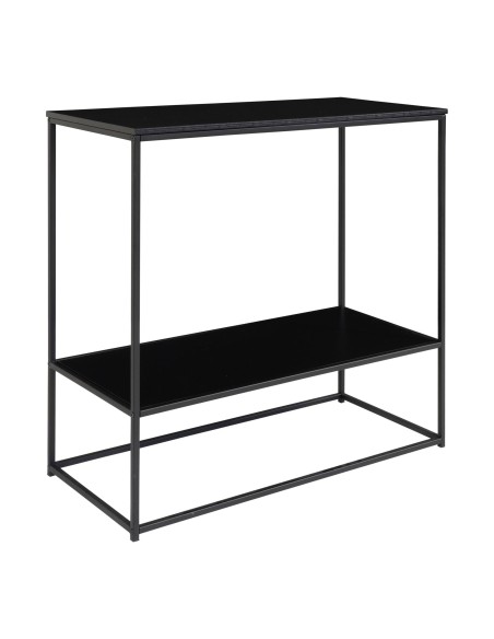Table Console VITA - Cadre noir avec deux étagères noires 80 x 36 x 80 cm - 2301070 - House Nordic
