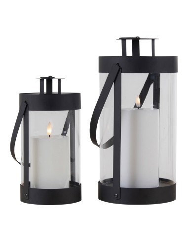 Lanternes BONDI - Ensemble de 2 lanternes rondes noires avec poignée - 6407460 - House Nordic