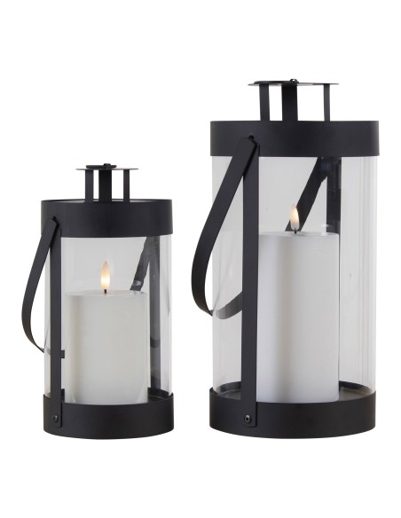 Lanternes BONDI - Ensemble de 2 lanternes rondes noires avec poignée - 6407460 - House Nordic