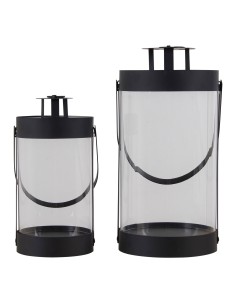 Lanternes BONDI - Ensemble de 2 lanternes rondes noires avec poignée - 6407460 - House Nordic 2