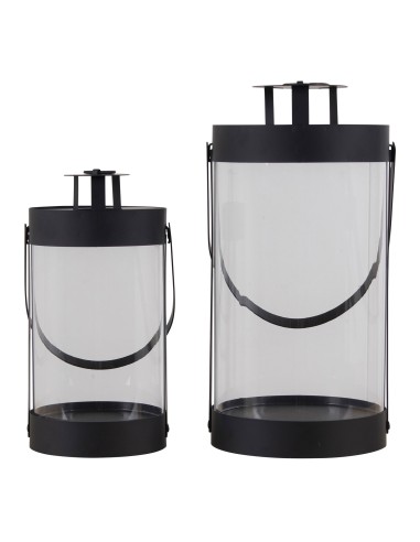 Lanternes BONDI - Ensemble de 2 lanternes rondes noires avec poignée - 6407460 - House Nordic