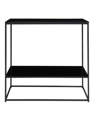 Table Console VITA - Cadre noir avec deux étagères noires 80 x 36 x 80 cm - 2301070 - House Nordic