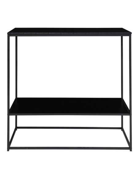 Table Console VITA - Cadre noir avec deux étagères noires 80 x 36 x 80 cm - 2301070 - House Nordic