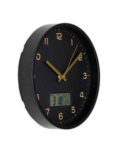 Horloge murale AMIENS - Affichage digital, plastique noir, Ø 25 cm - 4361115 - House Nordic 2