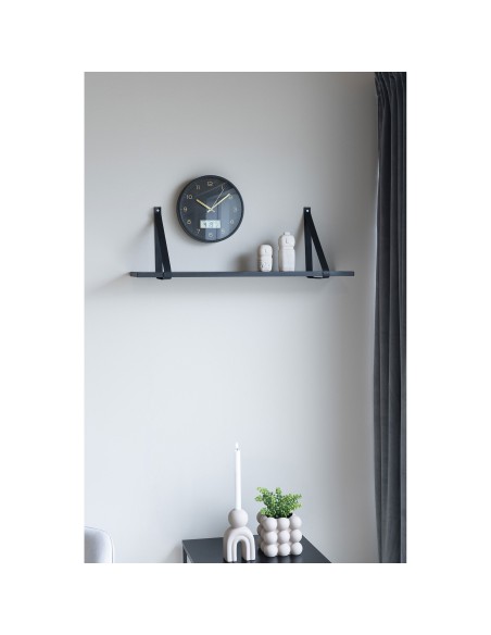 Horloge murale AMIENS - Affichage digital, plastique noir, Ø 25 cm - 4361115 - House Nordic