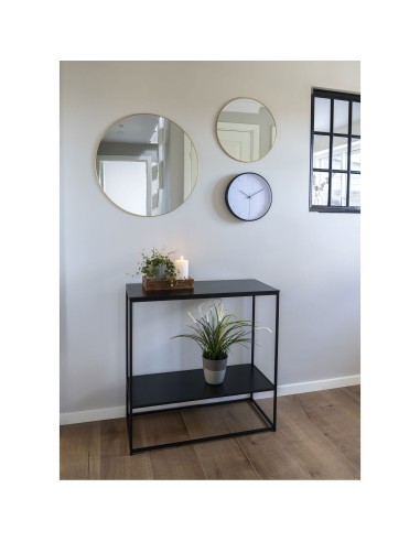 Table Console VITA - Cadre noir avec deux étagères noires 80 x 36 x 80 cm - 2301070 - House Nordic