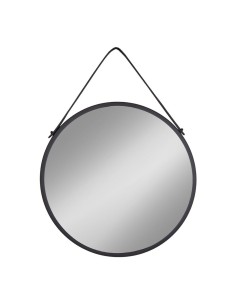 Miroir Trapani - Cadre en acier noir avec sangle PU 60 cm - 4001070 - House Nordic