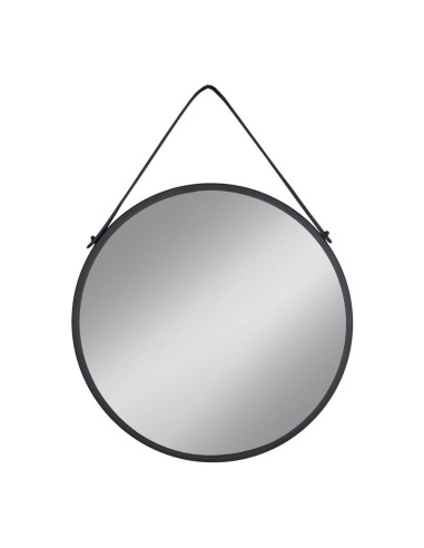 Miroir Trapani - Cadre en acier noir avec sangle PU 60 cm - 4001070 - House Nordic