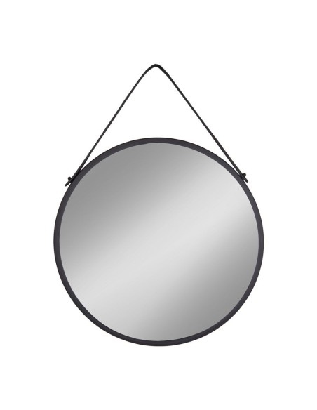 Miroir Trapani - Cadre en acier noir avec sangle PU 60 cm - 4001070 - House Nordic