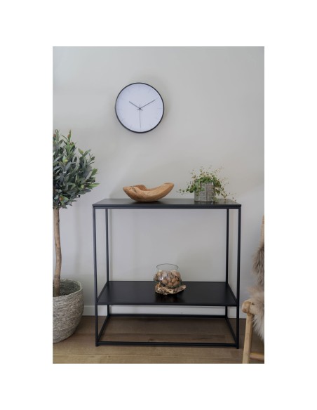 Table Console VITA - Cadre noir avec deux étagères noires 80 x 36 x 80 cm - 2301070 - House Nordic
