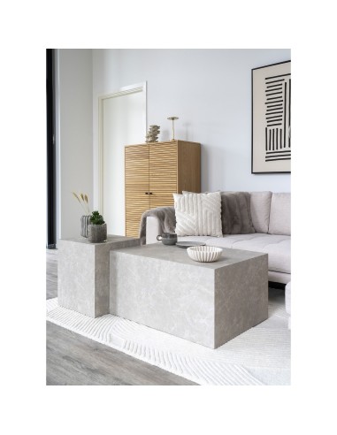 Table d'Appoint Prague - Aspect marbre beige 40 x 40 x 45 cm - 2102060 - House Nordic