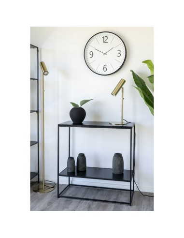 Table Console VITA - Cadre noir avec deux étagères noires 80 x 36 x 80 cm - 2301070 - House Nordic