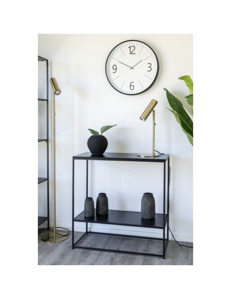 Table Console VITA - Cadre noir avec deux étagères noires 80 x 36 x 80 cm - 2301070 - House Nordic