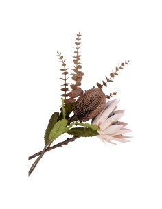 Bouquet King Protea - Fleurs artificielles bordeaux, 65 cm - 9501160 - House Nordic