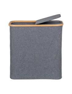 Panier à Linge NOTO - Panier en bambou et textile gris foncé 54 x 33 x 54 cm - 4401500 - House Nordic 2