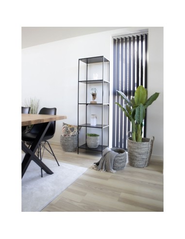 Étagère Vita - Cadre noir et cinq étagères noires 51 x 36 x 170 cm - 3001070 - House Nordic