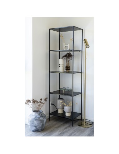 Étagère Vita - Cadre noir et cinq étagères noires 51 x 36 x 170 cm - 3001070 - House Nordic