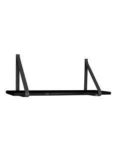 Étagère Forno - Étagère noire avec sangles en cuir noir 120x20 cm - 4292016 - House Nordic