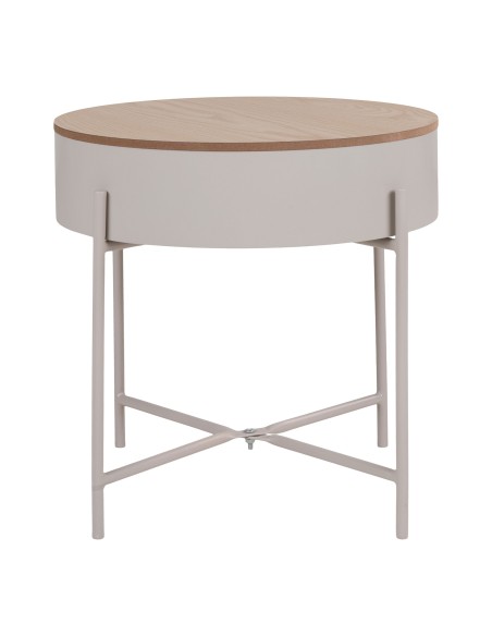 Table d'appoint SISCO - Acier en poudre beige-gris, 40 x 40 cm - 4293000 - House Nordic