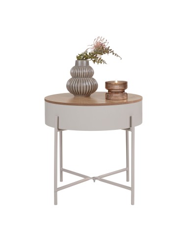 Table d'appoint SISCO - Acier en poudre beige-gris, 40 x 40 cm - 4293000 - House Nordic
