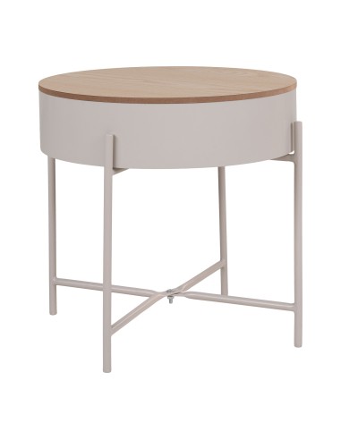 Table d'appoint SISCO - Acier en poudre beige-gris, 40 x 40 cm - 4293000 - House Nordic