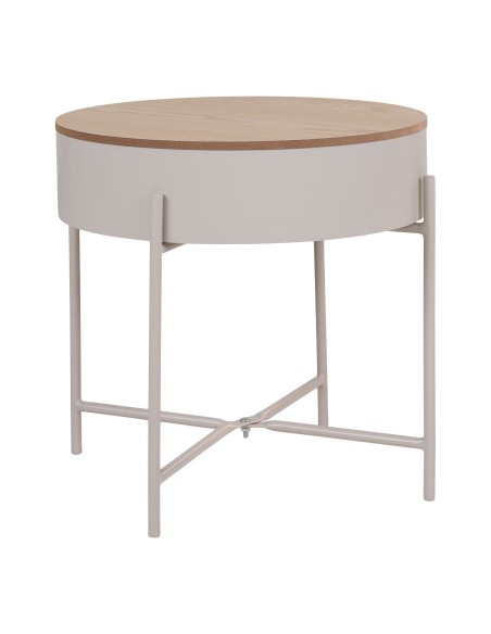 Table d'appoint SISCO - Acier en poudre beige-gris, 40 x 40 cm - 4293000 - House Nordic