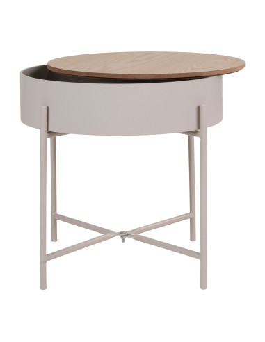 Table d'appoint SISCO - Acier en poudre beige-gris, 40 x 40 cm - 4293000 - House Nordic