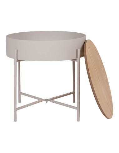 Table d'appoint SISCO - Acier en poudre beige-gris, 40 x 40 cm - 4293000 - House Nordic