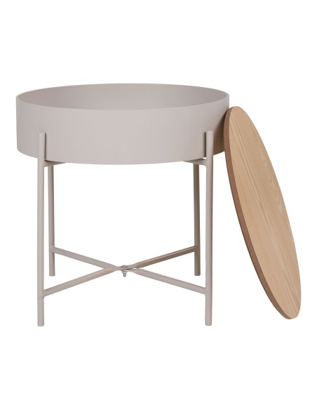 Table d'appoint SISCO - Acier en poudre beige-gris, 40 x 40 cm - 4293000 - House Nordic