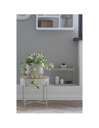 Table d'appoint SISCO - Acier en poudre beige-gris, 40 x 40 cm - 4293000 - House Nordic