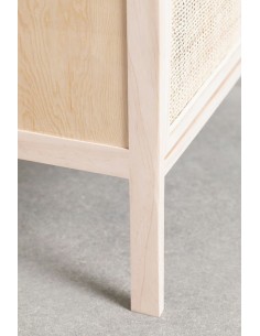 Buffet 135x40 cm en rotin et bois Reyna - Sklum