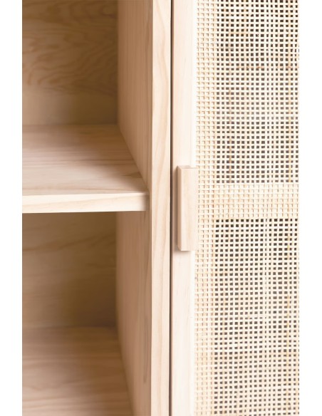 Buffet 135x40 cm en rotin et bois Reyna - Sklum