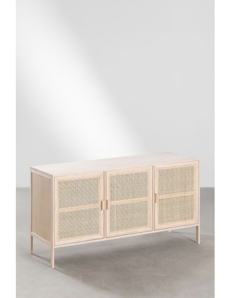 Buffet 135x40 cm en rotin et bois Reyna - Sklum
