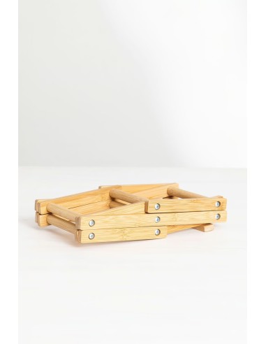 Casier à bouteilles pliable pour 3 bouteilles en bambou Pascal