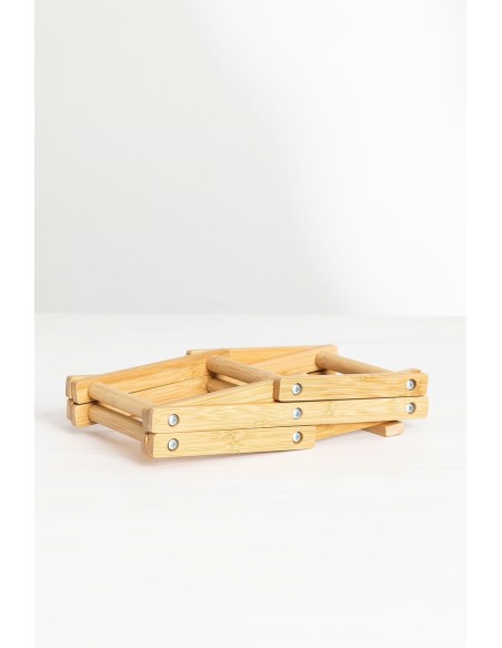 Casier à bouteilles pliable pour 3 bouteilles en bambou Pascal