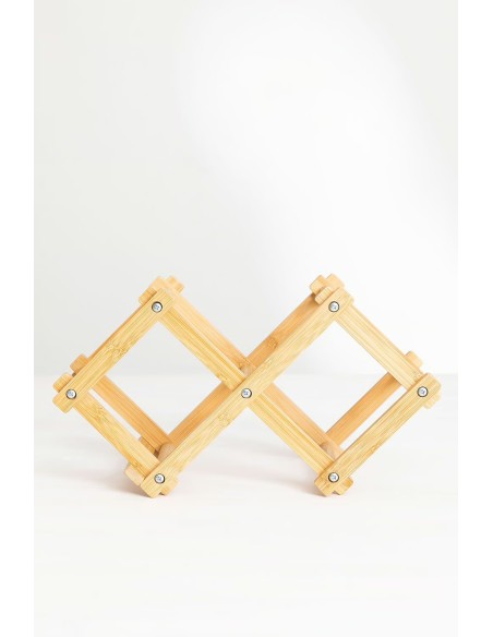 Casier à bouteilles pliable pour 3 bouteilles en bambou Pascal