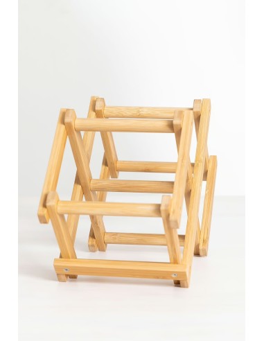 Casier à bouteilles pliable pour 3 bouteilles en bambou Pascal